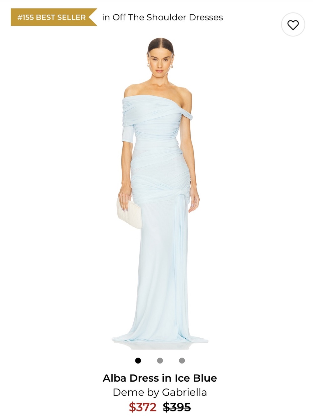 Deme by Gabriella Strapless Ruched Gown in Ice Blue